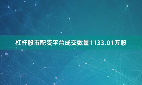 杠杆股市配资平台成交数量1133.01万股
